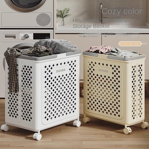 <span class=keywords><strong>Cesto</strong></span> per Bucato Pieghevole con Ruote, Contenitore Portatile in Plastica per Vestiti <span class=keywords><strong>Sporchi</strong></span>, per Bagno, Camera da Letto e Uso Domestico - Product Image 2
