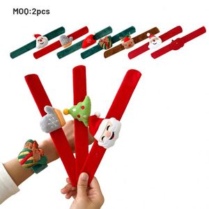 2024 Bulk Christmas Wristband Kids <b>Gift</b> Baubles Clap Ring Bracelet Slap Wristband for Business - Product Image 1
