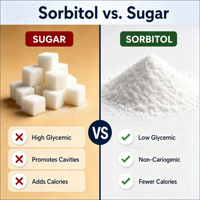 Sorbitol en poudre de qualité alimentaire et cosmétique, D-Sorbitol cristallin pour la pâtisserie, le chocolat, la dentifrice et la matière première cosmétique – Approvisionnement direct usine