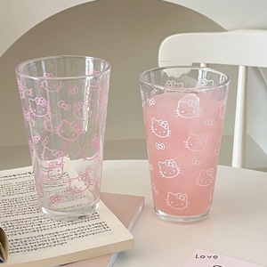 Vaso de Agua con Diseño Moderno y Minimalista, de Vidrio de Alta Calidad, con Acabado de Flores Tostadas a Alta Temperatura, Estilo Ins, con Dibujos Animados Lindos - Product Image 1