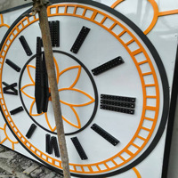 Jam Meja Kontemporer Otomatis Berbentuk Persegi dengan Kalibrasi Satelit GPS, Bahan Bambu dan Plastik, Desain Lanskap Bangunan, Tenaga Surya, Mesin Quartz, Model Baru