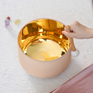 Thành Công Pha Lê Hát Bát Vàng Frosted Thạch Anh Với Khắc Kim Loại Kỹ Thuật Quà Tặng Cho Âm Thanh Thiền Thực Hành - Product Image 3