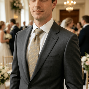 Corbata de Paisley Floral Clásica con Rayas Tejidas en Jacquard de 7 cm de Ancho para Boda - Product Image 1