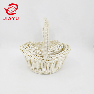 Cesta de mimbre tejida blanca para frutas, bonita cesta de flores para boda con decoración <span class=keywords><strong>natural</strong></span> hecha a mano para el hogar, 10% de descuento, venta al por mayor - Product Image 3