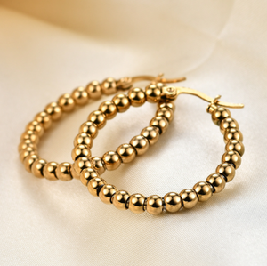 14K oro diseñador pendientes de aro al por mayor de moda pendientes de acero inoxidable <span class=keywords><strong>2023</strong></span> aro - Product Image 1