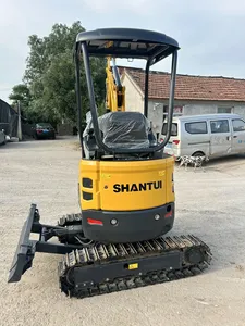 Mini-excavatrice sur chenilles Shantui SE17SR d'occasion, pelle compacte de 1,8 tonne, équipement de construction - Product Image 4