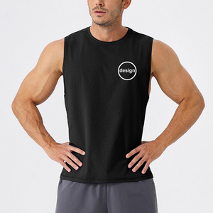 Débardeur de sport pour homme en coton et élasthanne, personnalisé avec logo en impression gonflée, idéal pour la gym et le fitness - Product Image 1