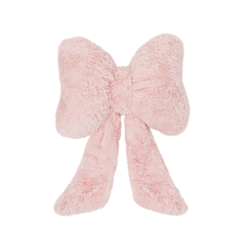 Pink Rabbit Fur Fur Brushed Bow Ribbon Headrest