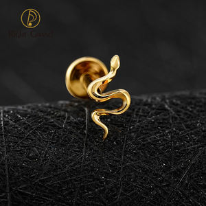 <span class=keywords><strong>Mini</strong></span> Serpiente Helix Tragus Conch, Pendiente Clásico con Rosca Interna, Espalda Plana, Labret, Piercing de Labio, Joyería, 16G - Product Image 5