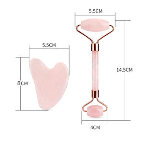High Quality Anti Aging Facial Massage <b>Tools</b> Face Rose Quartz Jade <b>Roller</b> Gua Sha Set - Product Image 2