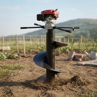 Tarière thermique verticale à quatre temps 196cc 225cc 240cc avec embout interchangeable pour le creusement de trous de poteaux en agriculture