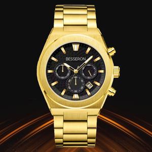 Reloj de Cuarzo Clásico de Lujo para Hombre, Reloj de Pulsera Mecánico Dorado a Prueba de Agua - Product Image 2