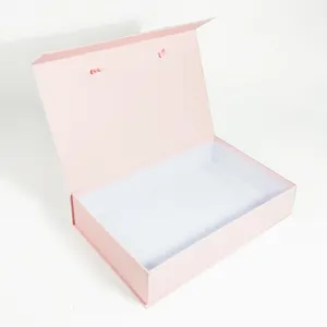 ZL Custom Pink Gift Boxes With Ribbon And Magnetic Lid Storage For Packaging Beauty Products