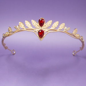 Tiara de Corona Vintage OEM con Hojas Doradas y Plateadas, Exquisito Adorno de Diamantes de Imitación para Boda, Fiesta de Graduación, Concurso de Belleza, Disfraz - Product Image 3
