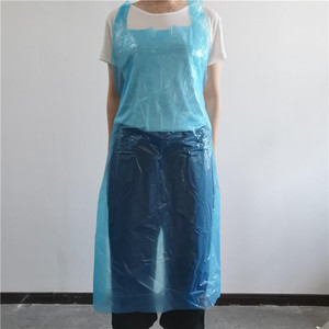 <span class=keywords><strong>Tablier</strong></span> jetable bleu en PE pour adulte avec carte de présentation en papier, grande taille, imperméable, résistant à l'huile, pour la cuisine et la protection des tâches de nettoyage - Product Image 5