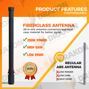 10dBi vswr2 Jammer sợi thủy tinh ăng ten 1410-1470MHz 50W-200W RF khuếch đại công suất - Product Image 4