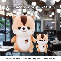 Peluche écureuil personnalisée, jouet en peluche doux, porte-clés, poupée mignonne rembourrée en coton PP pour sac cadeau, décoration de voiture