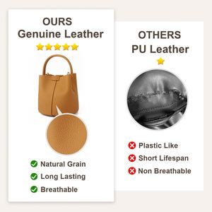 กระเป๋าถือหนังวัวทรงถังสุดเก๋ พร้อมวิธีการสะพายแบบปรับได้ กระเป๋ามีกระดุมแม่เหล็กสำหรับโอกาสต่างๆ - Product Image 6