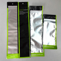 Sac d'emballage de détail en plastique biodégradable avec fermeture éclair transparente frontale et encoche de déchirement, pour bijoux, décorations et ornements suspendus