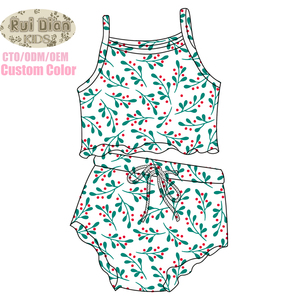 Ensemble gilet sans manches et <span class=keywords><strong>short</strong></span> pour petite fille, motif imprimé personnalisé, en soie de lait, vêtements pour enfants, ensemble 2 pièces pour filles - Product Image 3