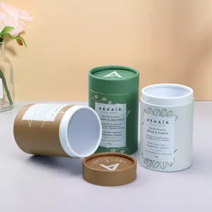 Custom Kraft Paper Handmade Soy Wax Luxury Candle Glass Jar Box Tube Packaging For Gift