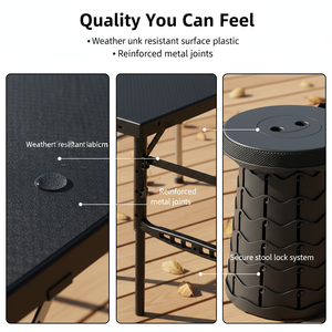 Juego de mesa y silla plegable para acampar al aire libre, puesto de Casa de primer antepasado portátil Simple - Product Image 4