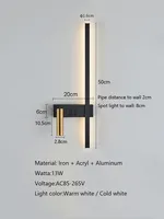 Éclairage minimaliste à intensité variable pour chambre et salon 350 °   Appliques murales LED modernes nordiques à température de couleur réglable (3 couleurs)