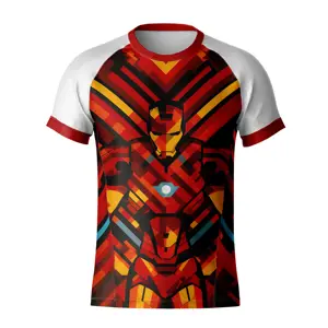 Personalizzato Ironman supereroe serie full body stampa traspirante ad asciugatura rapida tessuto casual moda uomo t-shirt