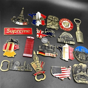 แม่เหล็กติดตู้เย็นแบบสามมิติ ลายฝรั่งเศส อังกฤษ เยอรมัน อเมริกัน บราซิล อิตาลี ทำจากโลหะ พร้อมที่เปิดขวด - Product Image 2