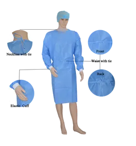 Junlong gaun isolasi 3 Level gaun pelindung sekali pakai medis untuk grosir