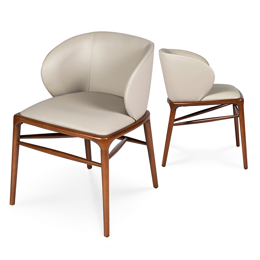 Роскошный кожаный обеденный стул, кресло с обивкой для гостиной, обеденный стул из ясеня и дерева для ресторана