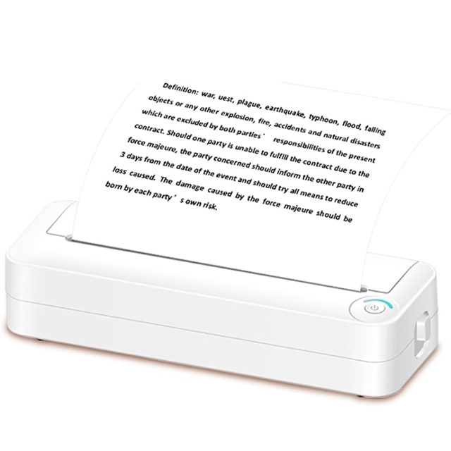 Wireless Connection Inkless A4 Printer Portable Mini Student Office Home Photo Printer