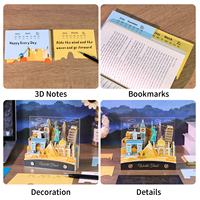 Bloc-notes 3D sur le thème du voyage autour du monde, monuments mondiaux, notes autocollantes en papier, papeterie de bureau sur le thème du voyage, bloc-notes 3D