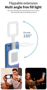 Lampe à selfie MAMEN, lumière LED pliable magnétique, mini lampe annulaire portable pour selfie sur téléphone - Product Image 3