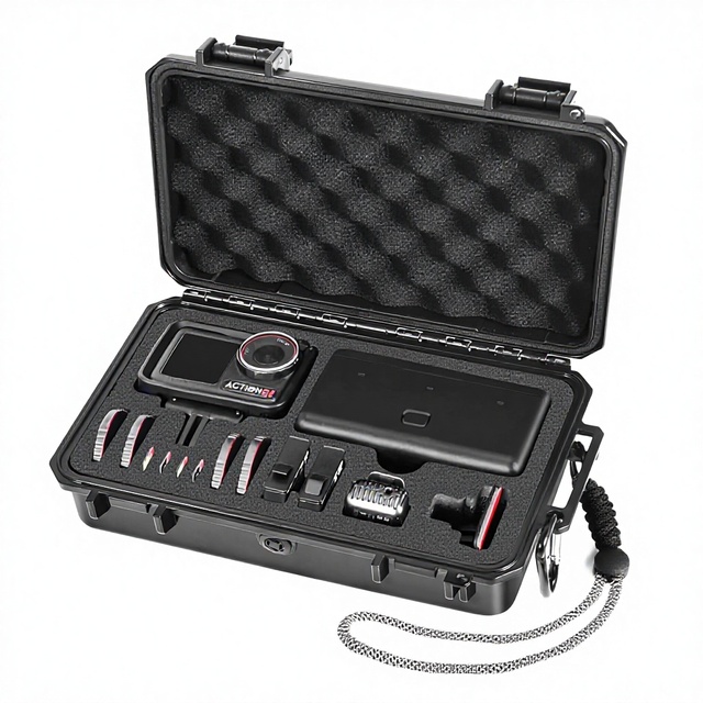 For Compatible Portable Hard Waterproof Case for Osmo Action 5 Pro/4/3 2 Batteries/MIC/Hub/SD Card