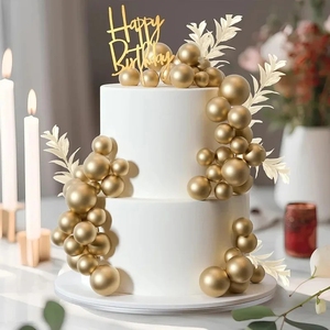 Lot de 20 boules décoratives pour gâteau, sphères DIY pour la décoration de gâteaux d'anniversaire, pour fêtes, célébrations, mariages, boules scintillantes 2cm-4cm - Product Image 1