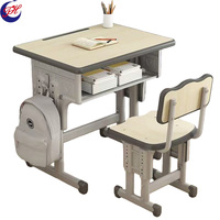 Nouveau bureau d'étudiant en métal, ensembles de bureaux et de chaises d'école pour salles de classe - Meubles en métal réglables en hauteur pour l'étude des enfants