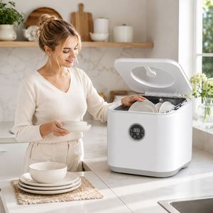 Lavavajillas Portátil de Sobremesa con Entrada de Agua Semiautomática, 5 Modos de Limpieza, Secado con Aire Caliente y Esterilización - Product Image 3