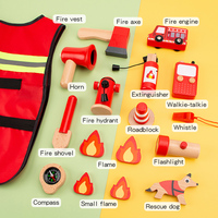 Jeu de simulation pompier jeu de rôle ensemble de jouets en bois lutte contre l'incendie jouets éducatifs pour les enfants