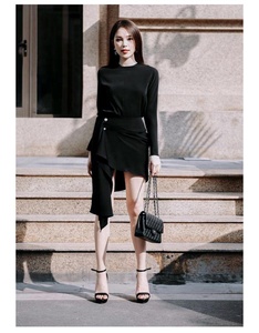 Office Work Wear Sets Skirt Long Sleeve Two Piece <strong>Style</strong> Irregular Body-con <strong>Dress</strong> - Product Image 5