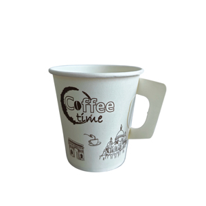 Gobelets en papier jetables à paroi simple 7oz/8oz/9oz avec poignée pour boissons chaudes - Product Image 1