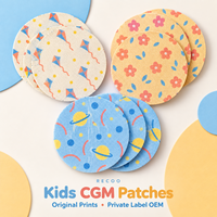 Patchs CGM pour enfants RECOO, couleurs variées, imprimés sur mesure, protections de capteur, adhésifs imperméables, sur-pansements, fabrication OEM sous marque privée
