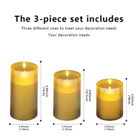 Bougie LED sans flamme avec télécommande et minuterie, effet de flamme vacillante 3D, en plastique, fonctionnant sur piles, pour Halloween, Pâques, Ramadan, Noël, décoration de la maison