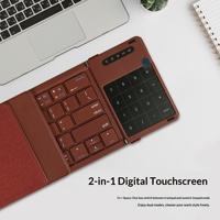 Keyboard Lipat Tiga Nirkabel Mode Ganda, Mini Portabel Isi Ulang untuk Laptop Kantor dan Perjalanan, Keypad Lipat Tipis