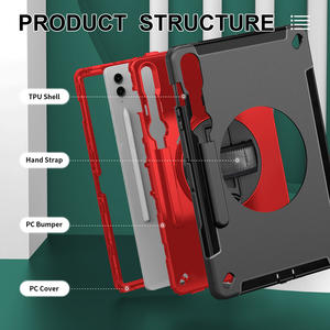 Étui <span class=keywords><strong>portable</strong></span> pour tablette <span class=keywords><strong>Samsung</strong></span> Tab <span class=keywords><strong>S9</strong></span> FE <span class=keywords><strong>Plus</strong></span> 12,4 pouces SM-X616 avec support rotatif à 360°, protection d'angle et sangle réglable - Product Image 5