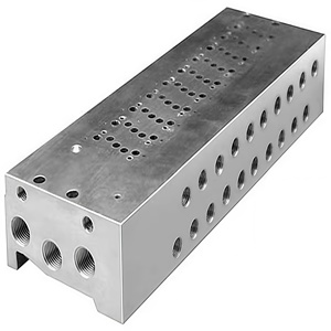 Kundenspezifischer CNC-Bearbeiteter Aluminium-Stahl Luftregel-Kartuschen-Hochdruck-Hydraulikölkreis <span class=keywords><strong>3</strong></span>-Ventil-Verteilerblock - Product Image 2