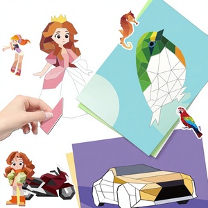 Grands livres de coloriage autocollants pour enfants de 4 à 8 ans, créez 24 images, perforés pour un déchirement facile, autocollants par numéros pour enfants de 3 à 5 ans - Product Image 1