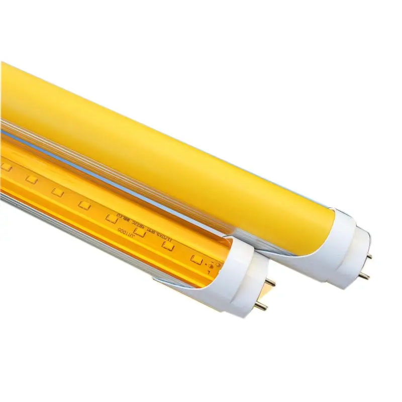 2020 Cheap price 4 Feet 18W UV Free Filter Led Lights T8 Yellow Tube Light for Clean Room Exposure room Hospital