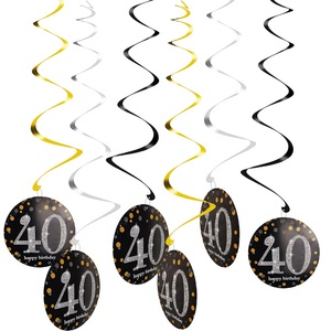 6 Pezzi Decorazioni a Spirale per Festa di <span class=keywords><strong>Compleanno</strong></span>, 30 40 50 60 70 Anni, Ornamenti Appesi per 60° <span class=keywords><strong>Compleanno</strong></span> - Product Image 5