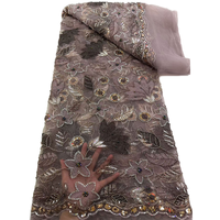 Tissu en dentelle vert sauge NI.AI, tissu en dentelle luxueux perlé, dentelle brodée de haute qualité avec des paillettes pour robe de mariée, robe de mariée